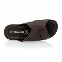 Enrico AZZI Sandales / Nu-pieds Homme Marron -Baskets / Sneakers Soldes 01W018603F