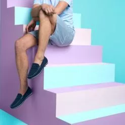 Trek Stone Mocassins / Chaussures Bateau Homme Bleu -Baskets / Sneakers Soldes 01W024171G